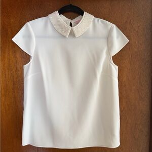 Ted Baker Cream Blouse with Pearl Collar